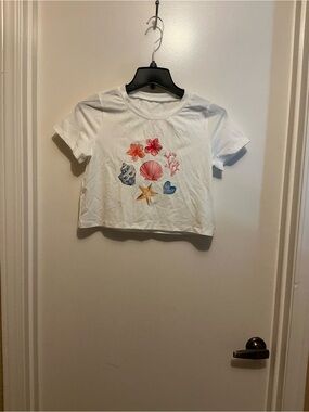 Girls White Sea Life Graphic Tee